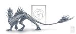  animal_genitalia blue_eyes claws dragon feathered_dragon feathers feral fur furred_dragon grey_feathers grey_fur keltaan male sheath simple_background solo standing white_background 