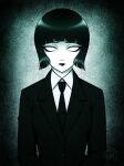  1girl black_lips black_suit black_theme goth_fashion horror_(theme) makeup mizore_ito_sketchme_(not-art) original pale_skin short_hair sketchme_(not-art) solo_focus suit white_eyes 