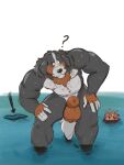 5_fingers ambiguous_gender animal_genitalia anthro balls barazoku belly_hair bernese_mountain_dog biceps big_balls big_sheath biped black_body black_fur black_nose blue_clothing blue_swimming_trunks blue_swimwear body_hair brown_balls brown_body brown_eyebrows brown_fur brown_sheath canid canine canis chest_hair chest_tuft clothing countershade_fur countershade_torso countershading deltoids digital_drawing_(artwork) digital_media_(artwork) dipstick_ears directional_arrow domestic_dog dullaram duo ear_markings eyebrows eyewear eyewear_only facial_hair fingerless_(marking) fingerless_gloves_(marking) fingers floppy_ears front_view fur genitals glasses glasses_only gloves_(marking) hand_on_leg hand_on_own_leg hand_on_own_thigh hand_on_thigh heart_symbol hearts_around_head hi_res humanoid_hands looking_down looking_up_at_another male male_anthro male_focus mammal markings mature_anthro mature_male molosser mostly_submerged mountain_dog mouth_closed multicolored_body multicolored_ears multicolored_fur musclegut muscular muscular_anthro muscular_male mustache mustelid navel nipples nude otter partially_submerged pecs pink_nipples question_mark rusty_(dullaram) searching shaded sheath simple_background solo_focus standing standing_in_water swimming swimming_trunks swimwear swiss_mountain_dog tail triceps tuft water wearing_glasses wet wet_body wet_fur whiskers white_background white_body white_countershading white_fur white_tail