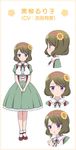  1girl character_sheet dress hinako_note kuroyanagi_ruriko official_art short_hair 