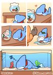  &lt;3 2017 chibi collar coral cute duo fish fish_bowl fish_tank human mammal marine pet rock seaweed shark sleeping table vress- vress_(character) water 