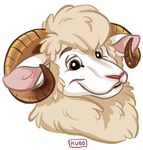  2017 bowen_whitehooves caprine fur horn kubo looking_at_viewer male mammal merino sheep smile tagme white_fur wool 