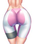  ass ass_focus bare_back bike_shorts commentary_request cosplay cowboy_shot dimples_of_venus gundam gundam_build_fighters gundam_build_fighters_try highres hoshino_fumina hoshino_fumina_(cosplay) kamiki_mirai out_of_frame solo tama_(tamakaka1031) thigh_gap trefoil 