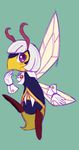  antennae arthropod clothing cravat fan_character floating_hands gloves green-background insect insect_wings jewelry kassiopeia_kitten kirby_(series) male nintendo prince_aminon purple_eyes solo video_games wasp wings 