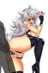  1girl animal_ears ass bdsm bent_over blush boots breasts crescentia cum cum_in_pussy cum_on_body cum_on_breasts deathblight deathblight_rpg ferania_(deathblight) fingerless_gloves game_cg gloves harness high_heels large_breasts leg_lift lips lipstick long_hair long_nails nail_polish nipple nipple_piercing nipple_rings nipples nude one_eye_closed pussy rape red_eyes sex sex_slave slave standing tail thigh_boots underwear vaginal white_hair wolf_girl 