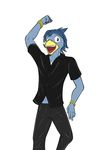  avian beak bird bracelet dancing fuze hair jewelry male pose 