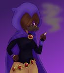  2017 anthro brown_eyes brown_fur brown_hair cigarette cosplay fur hair itoruna itoruna_the_platypus mammal monotreme platypus raven_(teen_titans) teen_titans 