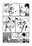  boiler comic dancing dodging gin_(shioyude) greyscale halftone highres hiryuu_(kantai_collection) kaga_(kantai_collection) kantai_collection monochrome multiple_girls translated unryuu_(kantai_collection) 