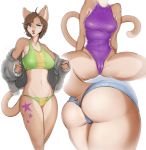  anthro butt camel_toe clothing felid feline female looking_at_viewer mammal multiple_images solo spread_legs spreading stesha_di swimsuit thick_thighs tight_clothing 