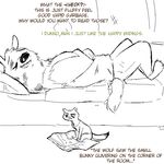  anthro black_and_white book clothed clothing dialogue disney duo english_text ermine eyes_closed fan_character hyena lying male mammal marty_(weaver) monochrome mustelid open_mouth open_smile ozzy_(weaver) pack_street pillow replytoanons size_difference smile sofa teeth text zootopia 