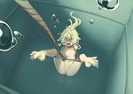  1girl air_bubble arms_behind_back barefoot blonde_hair blush bondage bound breasts bubble collarbone feet female full_body navel nipples nude open_mouth peril pussy rope rou_(rou22) small_breasts soles solo tanya_degurechaff toes uncensored underwater youjo_senki 