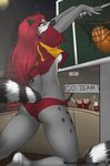  anthro basketball being_watched breasts clothing excitedcargoyle female group lemur mammal nipples primate solo_focus tight_clothing 