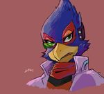  2017 anthro avian bird black_nose clothing falco_lombardi green_eyes jacket male nintendo scarf solo star_fox video_games 梨月みの 