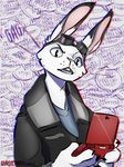 anthro clothed clothing eyewear goggles grungecandy lagomorph looking_at_viewer male mammal nintendo nintendo_ds open_mouth rabbit solo video_games 