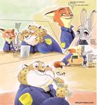  2017 anthro benjamin_clawhauser canine cheetah clothed clothing disney duo feline female fox fur judy_hopps lagomorph male mammal nick_wilde police_uniform rabbit rem289 uniform zootopia 