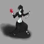  2017 big_breasts black_hair breasts hair human humanoid knife long_hair mammal not_furry pale_skin simple_background standing standing_tough starbound vampire video_games weapon 