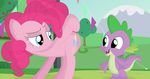  2016 ass_up blue_eyes butt cutie_mark dragon duo equine exhibitionism featureless_crotch female friendship_is_magic from_behind_position green_eyes hair hi_res horse invalid_color looking_back male mammal my_little_pony open_mouth open_smile pink_hair pinkie_pie(mlp) pony porygon2z presenting presenting_hindquarters purple_skin scalie sex smile spike(mlp) 