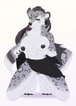  anthro breasts canid canine canis felid female hybrid l-i-t-t-l-e_f-i-r-e looking_at_viewer mammal nipples pantherine pussy snow_leopard solo tongue tongue_out wolf 