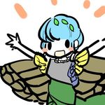  blue_hair butterfly_wings commentary_request error eternity_larva fumikiri_(dake_no_hito) lowres short_hair touhou white_background white_skin wings 