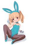  :d animal_ears aqua_footwear aqua_hairband aqua_leotard aqua_neckwear arm_support bangs black_legwear blunt_bangs blush bow bowtie bunny_ears bunny_girl bunnysuit commentary_request covered_navel detached_collar eyebrows_visible_through_hair fake_animal_ears flat_chest full_body garoudo_(kadouhan'i) gloves hairband hand_up head_tilt high_heels leotard light_brown_hair looking_at_viewer medium_hair open_mouth original pantyhose purple_eyes shadow short_twintails simple_background smile solo spread_legs strapless strapless_leotard thick_eyebrows twintails v white_background white_gloves wing_collar 