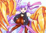  :o belt_collar bodysuit bow breasts claws fate/extra fate/extra_ccc fate/grand_order fate_(series) hair_bow hair_ribbon huge_breasts long_hair open_mouth pantyhose passion_lip pink_eyes purple_hair ribbon solo ueyama_michirou very_long_hair 
