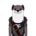  anthro armello clothing ivysaurite male mammal mustelid otter simple_background solo sylas_(armello) 