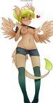  2017 anthro breasts clothed clothing clothing_lift equine fan_character feathered_wings feathers female friendship_is_magic legwear mammal my_little_pony nipples pegasus pussy shirt shirt_lift shorts solo stockings wings zero-sum 