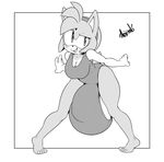  2017 amy_rose anthro argento armpits backsack balls barefoot big_balls big_butt big_penis border breasts bulge bulge_under_clothes butt cleavage clothed clothing dickgirl feet fur hedgehog hi_res huge_balls humanoid_penis hyper hyper_balls intersex lips mammal penis simple_background smile solo sonic_(series) standing swimsuit thick_thighs wide_hips 