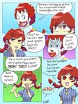  1boy 1girl comic mcdonald&#039;s ronald_mcdonald speech_bubble text wendy&#039;s wendy_(wendy&#039;s) 