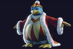  3_toes 3d_(artwork) ambiguous_gender anthro avian beanie bird black_background blue_body blue_eyed clothed clothing digital_media_(artwork) hat king_dedede kirby_(series) mittens nintendo penguin realistic robe simple_background toes video_games webbed_feet wo262 