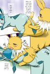  eeveelution female fur glaceon jolteon koorinezumi nintendo pok&eacute;mon pussy rubbing video_games 