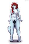  angry anthro breasts canine female hairy mammal nude pubes rubella_the_worgen simple_background video_games warcraft were werewolf white_background worgen 