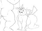  2019 all_fours anthro black_and_white butt duo eroborus faceless_male humanoid_penis hypnosis male male/male mind_control monochrome nintendo nude penis pikachu pok&eacute;mon pok&eacute;mon_(species) slightly_chubby sweat tongue tongue_out video_games 
