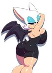  2017 anthro bat bat_wings big_breasts breasts butt clothed clothing female mammal membranous_wings nitro rouge_the_bat simple_background solo sonic_(series) white_background wings 