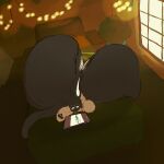 ambiguous_gender anal_fluids animated anthro big_butt bodily_fluids bottomless butt butt_focus clapping clenching_butt clothed clothing demon domestic_cat drawing felid feline felis flexing flexing_butt hi_res huge_butt hyper hyper_butt ink_(lumiink) looking_at_viewer lumiink mammal multicolored_body onomatopoeia self_insert solo sound_effects stylus sweater tablet text topwear two_tone_body unknown_species