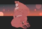  2025 4_toes anthro areola asian_clothing bear black_areola black_claws black_nipples black_nose black_pawpads bubbly_background claws clothed clothing east_asian_clothing feet finger_claws fundoshi fundoshi_only fur hi_res japanese_clothing kneeling kumatetsu looking_back male mammal mr_nellory musclegut muscular muscular_anthro muscular_male nipples pawpads pecs pubes red_body red_fur solo stubble text the_boy_and_the_beast toe_claws toes topless underbite underwear underwear_only url ursine watermark white_clothing white_fundoshi white_underwear 