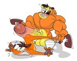  anthro balls bandicoot crash_bandicoot crash_bandicoot_(series) duo foxbtails humanoid_penis hyper hyper_penis male male/male mammal marsupial muscular penis thylacine tiny_tiger uncut video_games 