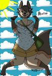  anthro blackfluffybunny canine clothed clothing digital_media_(artwork) female fox green_eyes hybrid jumping looking_at_viewer mammal maned_wolf model_sheet pearl_p&eacute;rez piercing simple_background smile solo 