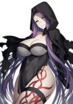  anoshabu breasts cleavage fate/grand_order fate/grand_order:_first_order fate_(series) highres large_breasts light_smile long_hair looking_at_viewer medusa_(lancer_alter)_(fate) purple_hair rider solo tattoo thigh_strap thighs very_long_hair yellow_eyes 