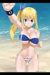  bandeau bikini blonde_hair fairy_tail gaston18 lucy_heartfilia smile swimsuit 