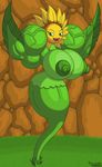  9-puzzle big_breasts blonde_hair breasts conker&#039;s_bad_fur_day detailed_background flora_fauna flower grass green_areola green_eyes green_nipples green_skin hair huge_biceps huge_breasts lipstick makeup miss_sunflower muscular nipples plant sunflower video_games 