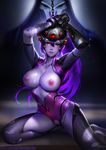  bodysuit breasts liang_xing nipples no_bra nopan open_shirt overwatch pussy pussy_juice reaper signed torn_clothes uncensored widowmaker 