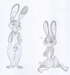  anthro disney drawning female judy_hopps lagomorph looking_at_viewer mammal nude open_mouth rabbit simple_background white_background zootopia 