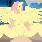  anthro anthrofied areola big_breasts blush breast_grab breasts colored duo edit equine feathered_wings feathers female fluttershy_(mlp) friendship_is_magic hair hand_on_breast hi_res huge_breasts hyper hyper_breasts mammal marauder6272 my_little_pony nipples nude one_eye_closed open_mouth outside pegasus pink_hair pussy sex solo_focus spread_legs spreading tongue tongue_out tree wings 