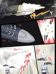  bullet comic grey_hair headgear highres kantai_collection launching missile missile_pod murakumo_(kantai_collection) shell_casing sleeping tsukemon 