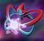  abstract_background attack blue_skin deoxys energy floating glowing legendary_pok&eacute;mon nintendo outline pok&eacute;mon red_skin video_games zaikudo 