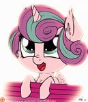  2017 blue_eyes cute equine eyelashes feathered_wings feathers female feral flurry_heart_(mlp) friendship_is_magic hair hi_res hooves horn mammal multicolored_hair my_little_pony neko-me open_mouth patreon solo two_tone_hair winged_unicorn wings 