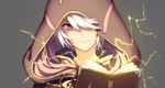  book cape electricity fire_emblem fire_emblem:_kakusei gloves hood hoodie looking_at_viewer male_focus male_my_unit_(fire_emblem:_kakusei) my_unit_(fire_emblem:_kakusei) smile solo super_smash_bros. white_hair wusagi2 