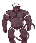  anthro big_bulge bulge clothing feline huge_bulge hyper hyper_bulge jockstrap male mammal nipple_piercing nipples piercing taoren underwear unknown_species 