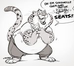  benjamin_clawhauser cheetah cute disney excited feline happy male mammal overweight solo super-tuler zootopia 
